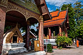 Luang Prabang, Laos - Wat Sene, the pavilion housing the footprint of the Buddha. 